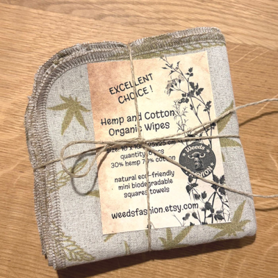 Mini Ręczniki Chusteczki Organiczne Bawełniano Konopne